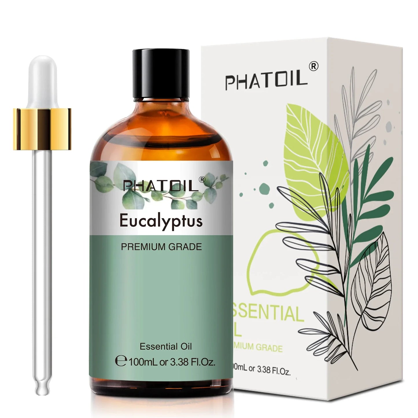PHATOIL 100ml Pure Essential Oils – Lavender, Eucalyptus & More
