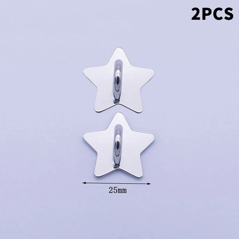 Metal Star Moon Bow Phone Charm Holder & Finger Ring Stand 2/4pc