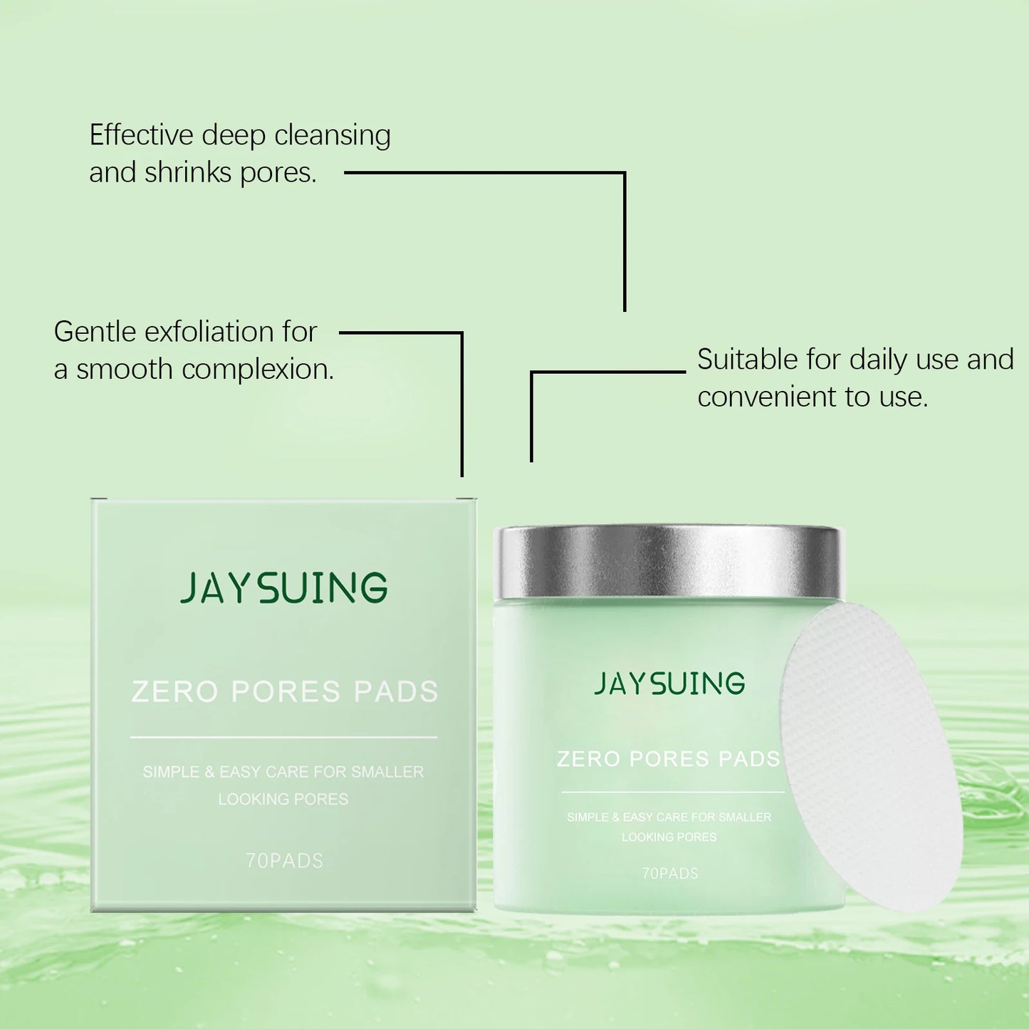 Jaysuing Salicylic Acid Face Pads – 70ct Exfoliating Pore Pads