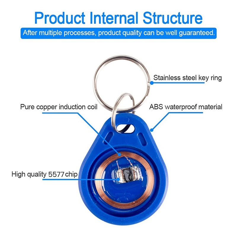 100 PCS Writable 125Khz RFID Key Fob Proximity ID Card Token Tag Rewritable T5577 Universal Peaceful Pleasures Health and Wellness
