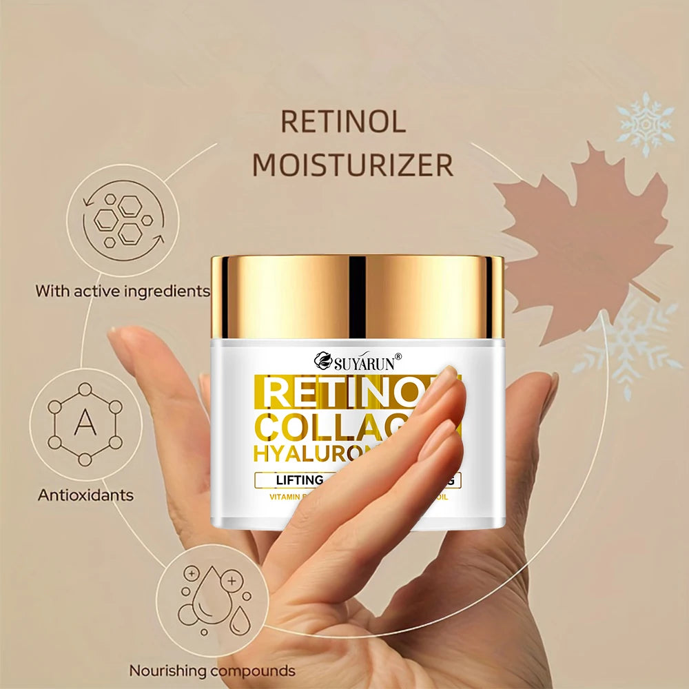 SUYARUN Retinol Collagen Moisturizing Cream. - Anti-Aging Face Cream, Intense Hydration & Nourishing Formula for Glowing Skin Peaceful Pleasures Health and Wellness