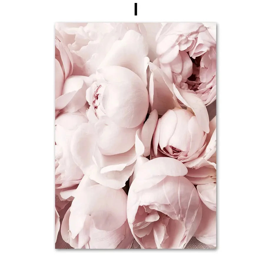 Nordic Pink Flower Canvas Wall Art Sakura Rose Tulip Floral Landscape Aesthetic Poster for Bedroom Living Room Home Decor Peaceful Pleasures Health and Wellness 9 30x40cm Unframed
