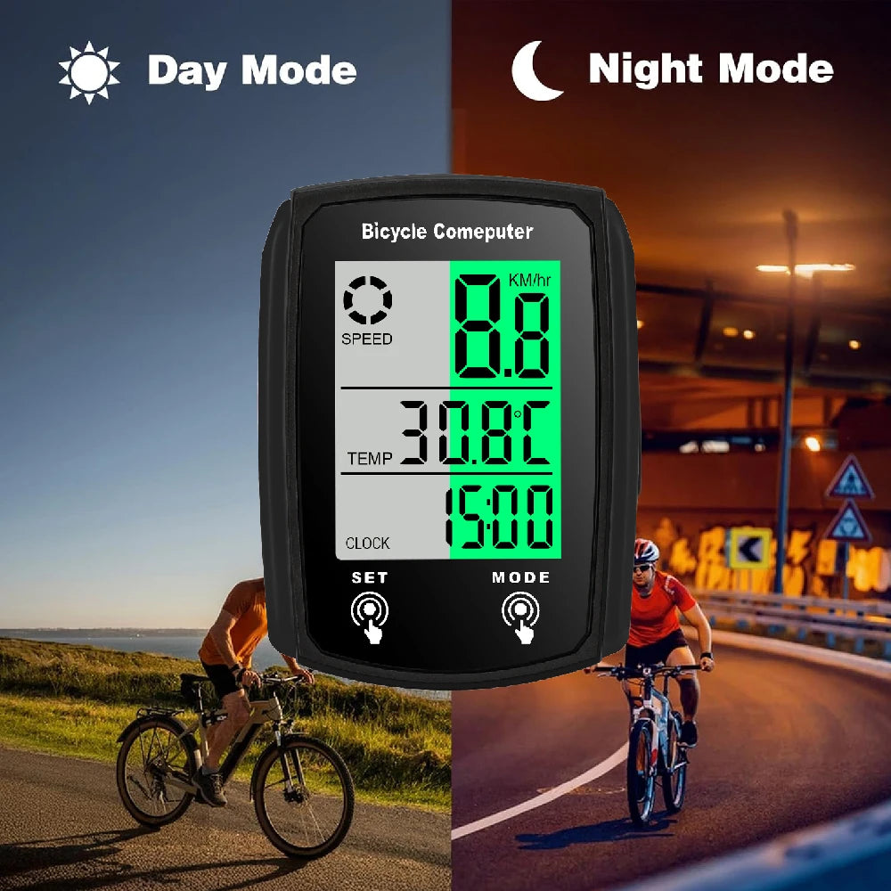 1PCS Bike Computer Wired, Waterproof Bicycle Odometer MPH/KM/H, Touch Sensor Switch Big Digital LCD, Automatic Wake-up for Bike Peaceful Pleasures Health and Wellness