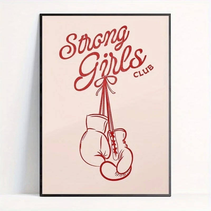 Pink Strong Girls Club Canvas Wall Art Print | Room Decor