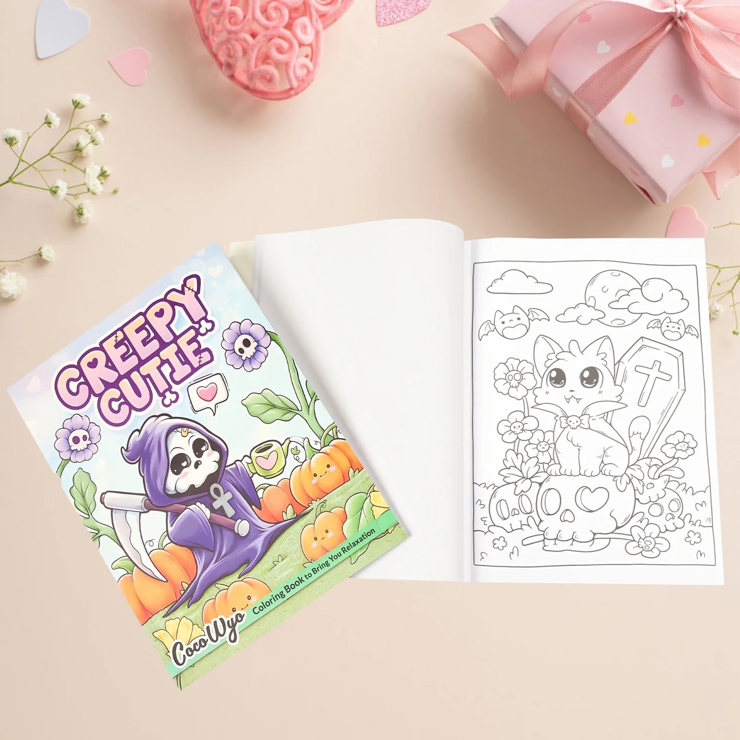 CREEPY CUTIE Coloring Book Adults Teens Featuring Adorable Creatures