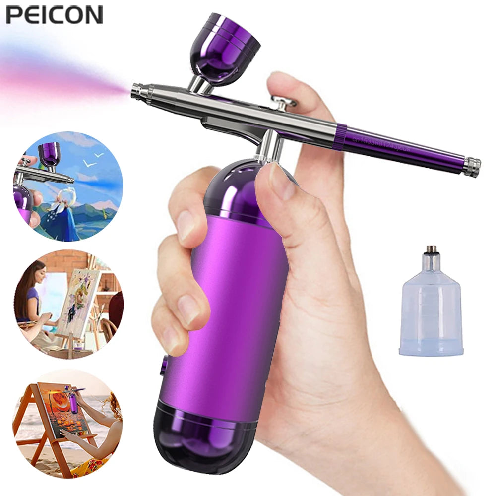 Airbrush with Compressor Airbrush Painting Mini Spray Gun for Painting Modeling Craft Portable Airbrush Wireless Paint Spray Gun Peaceful Pleasures Health and Wellness