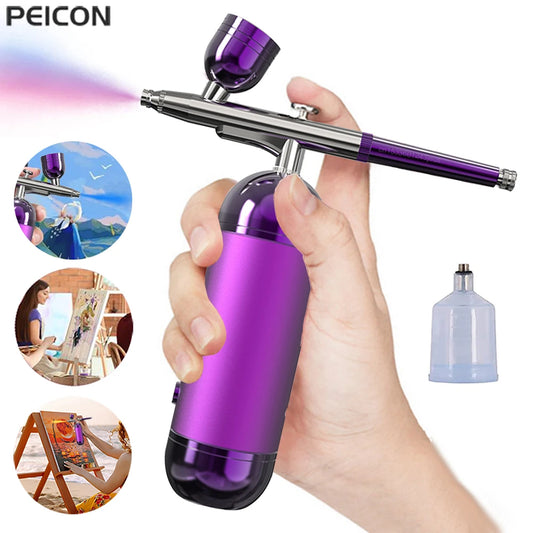 Airbrush with Compressor Airbrush Painting Mini Spray Gun for Painting Modeling Craft Portable Airbrush Wireless Paint Spray Gun Peaceful Pleasures Health and Wellness