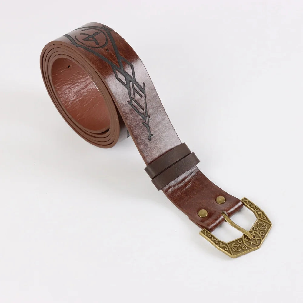 Viking Knights Cosplay Belt Renaissance Retro PU Leather Skirt Clip
