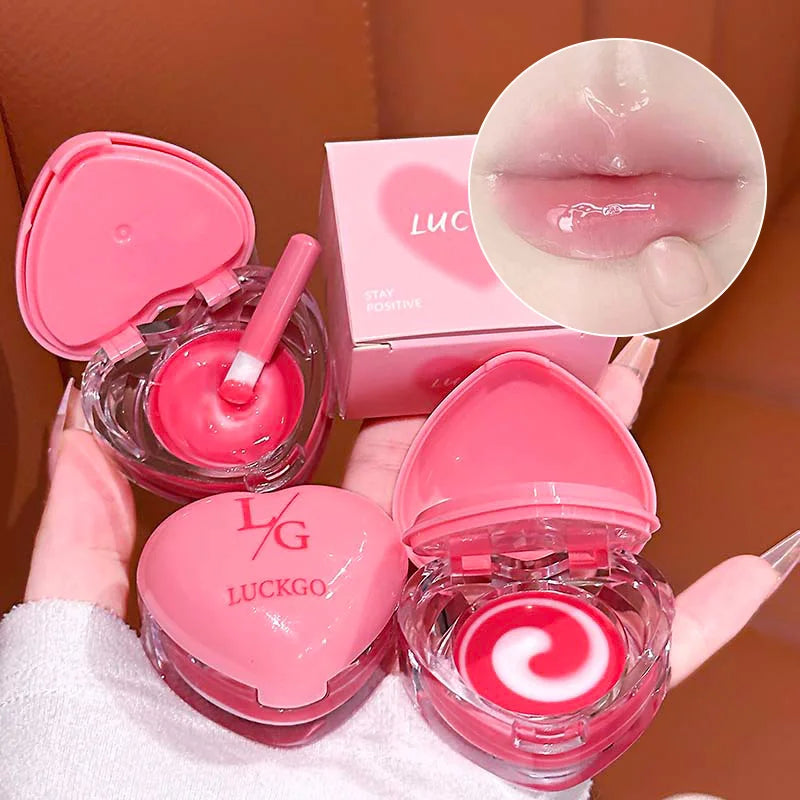 Luckgo Heart Double Color Lip Mask – Pink Tint & Hydration