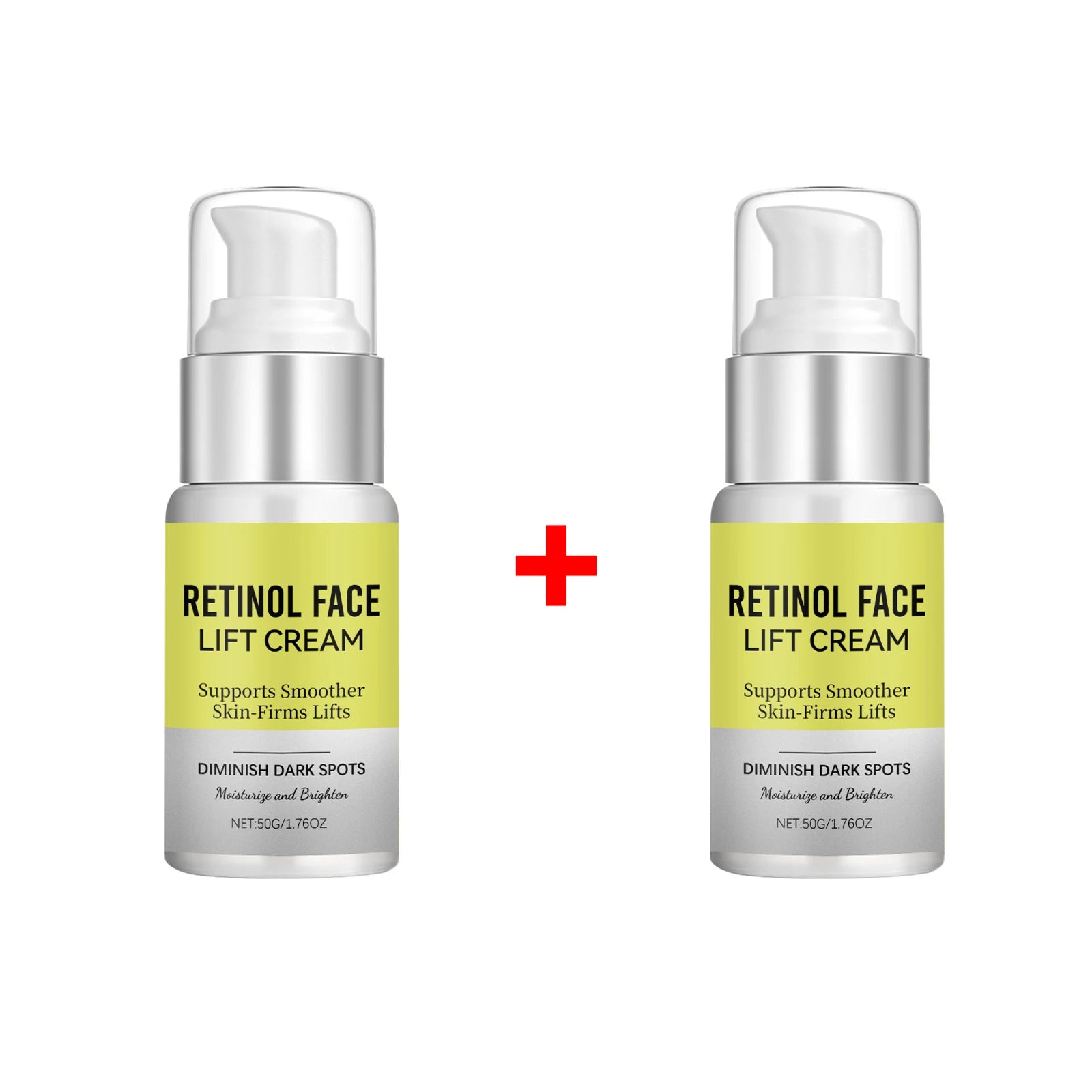 Retinol Face Cream Dark Spot Corrector Firming Lifting & Brightening Moisturizer Restores Elasticity Hydrate Repairing Skin Care Peaceful Pleasures Health and Wellness 2 X 50g