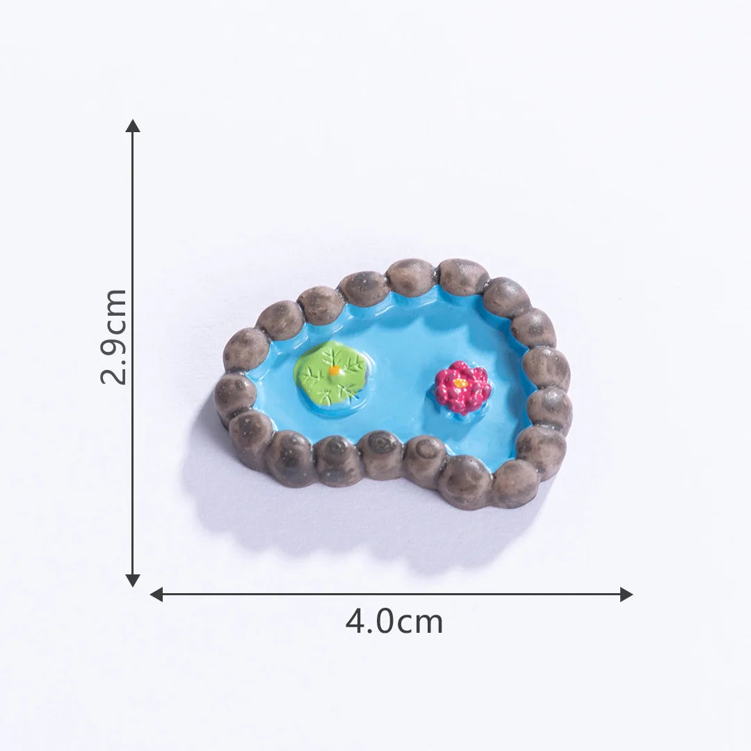 Miniature Landscape Mini Pool Model DIY Miniatures Fairy Garden Decor Micros Ponds Resin Craft Ornament Potted Bonsai Decor 피규어 Peaceful Pleasures Health and Wellness 5