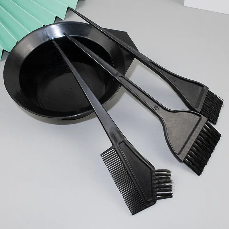 Hair Dyeing Accessories Kit, 4Pcs/Set, Plastic Color Mixing Bowl, Stirring Brush, Hair Coloring Dye Comb, Hair Styling Tool Peaceful Pleasures Health and Wellness