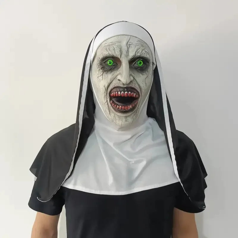 Scary Nun Halloween Horror Ghost Face Mask | Adult Cosplay