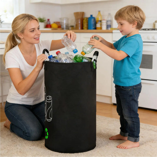 82L Recycling Trash Bags Storage Container Recycling Container with Double Handles for Bedroom Dorm College Home Kitchen Peaceful Pleasures Health and Wellness China Mainland