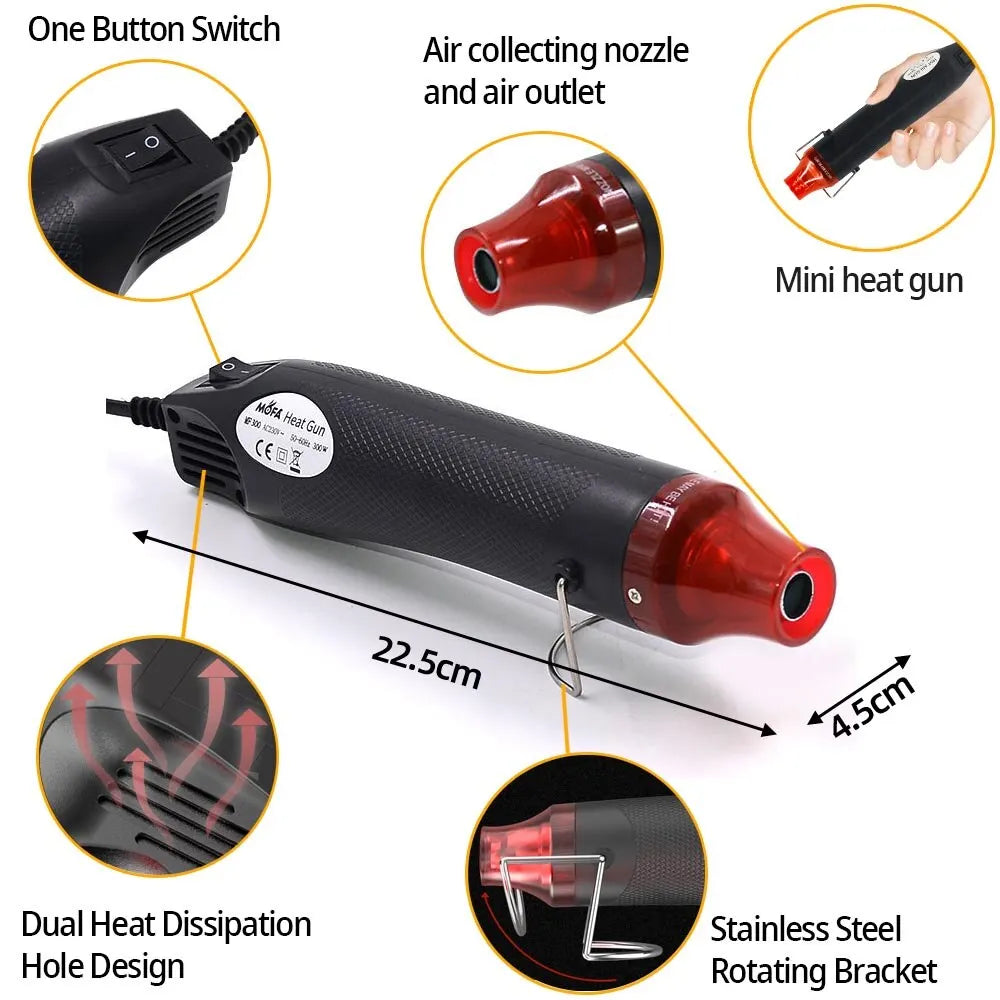Portable Hot Air Gun 220V/110V – Shrink Wrap, DIY & Craft