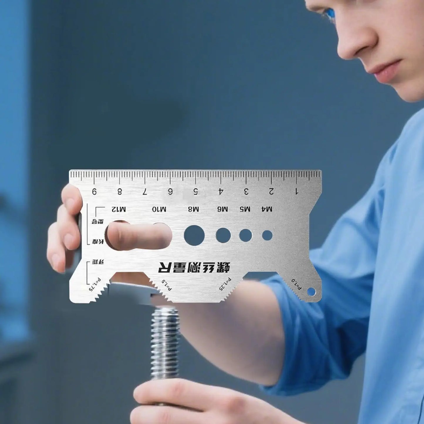 Stainless Steel Screw Thread Pitch Gauge | Metric Bolt Measuring Tool