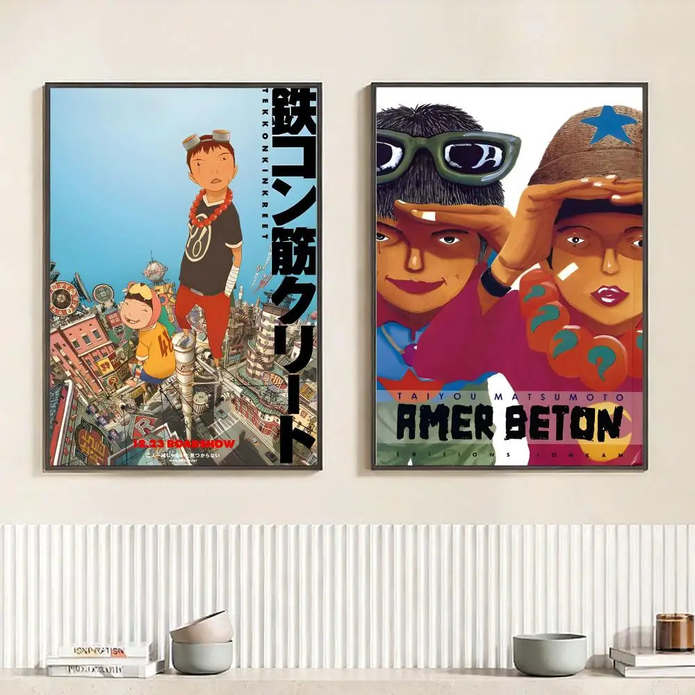 Tekkonkinkreet Anime Poster HD Self-Adhesive Waterproof Wall Art Anime Wall Poster Peaceful Pleasures Health and Wellness