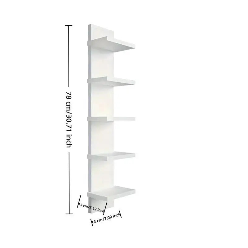 5 Layer Wall Shelf, Vertical Column Storage, Floating Decorative Rack, High Tower Design, Bedroom Living Room Practical Holder Peaceful Pleasures Health and Wellness