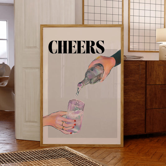 Bar Cart Wine Glass Canvas Wall Art Print | Home Decor Canvas Wall Art Peaceful Pleasures Health and Wellness