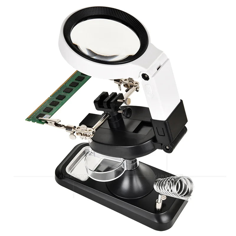 Desktop Handheld 32Led Light 5X 10X Magnifying Glass Peaceful Pleasures Health and Wellness