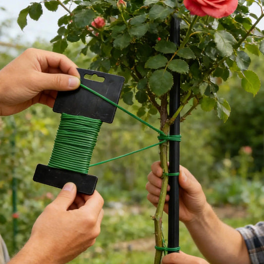 33ft Heavy Duty Garden Wire Green Coated Plant Tie Weather-Resistant Soft Binding Wire for Tomato Vine Orchids Vegetable Trellis Peaceful Pleasures Health and Wellness