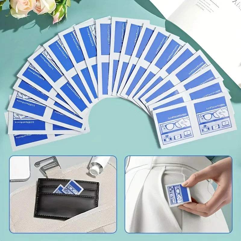 100-Pack Disposable Lens Wipes for Glasses & Phone Screens