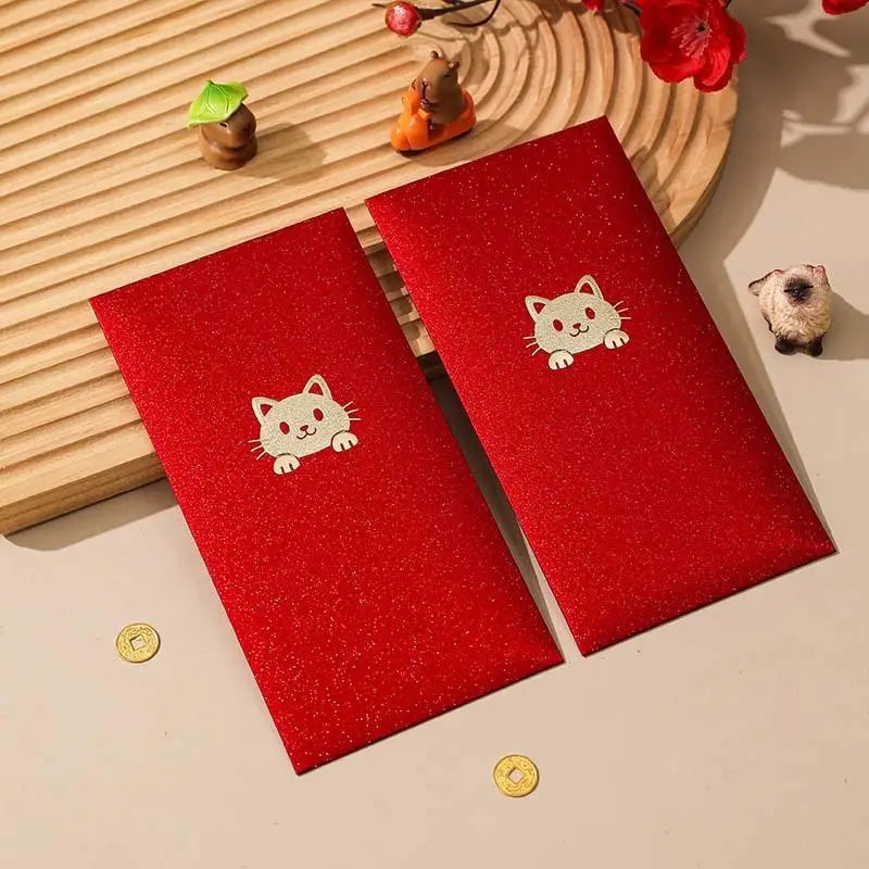 6-Pack Hot Stamping Lucky Money Red Envelopes – Birthday & Wedding