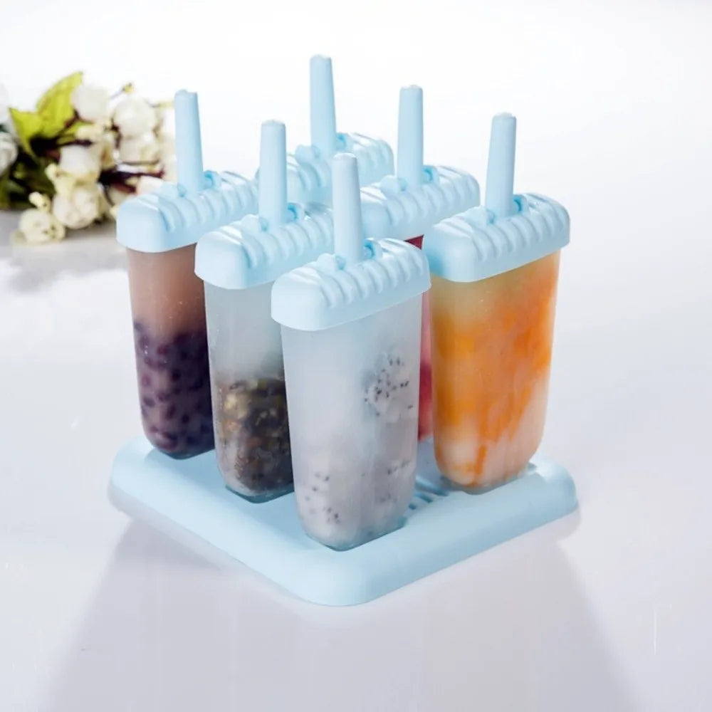 DIY Ice Cream Molds – 6-Cavity Reusable Popsicle Maker Tray