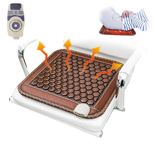 Jade Tourmaline Heated Seat Cushion | Smart Remote & Timer Heated Massage Cushion Peaceful Pleasures Health and Wellness