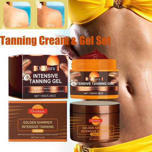 Sunless Self Tanning Gel & Bronzing Cream Set – Glow