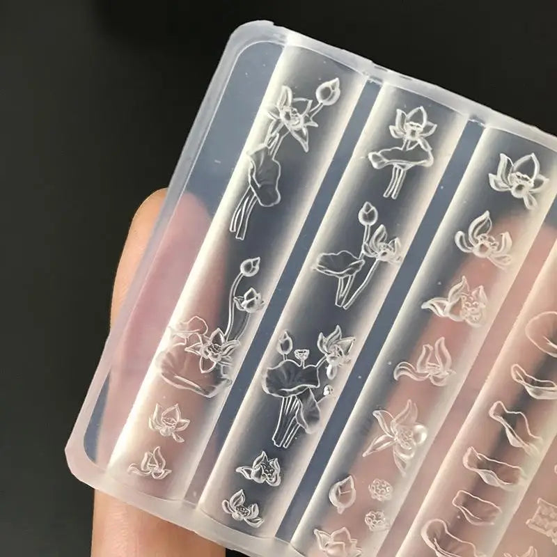 3D Lotus Silicone Nail Art Mold | UV Gel & Acrylic DIY