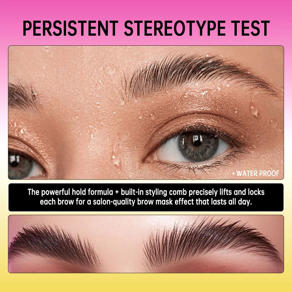 Super Lift Brow Glue Lamination Gel Crazy Lift Brow Long-lasting Strong Hold & Built-In Styling Comb Clear Eyebrow Gel Cosmetics Peaceful Pleasures Health and Wellness