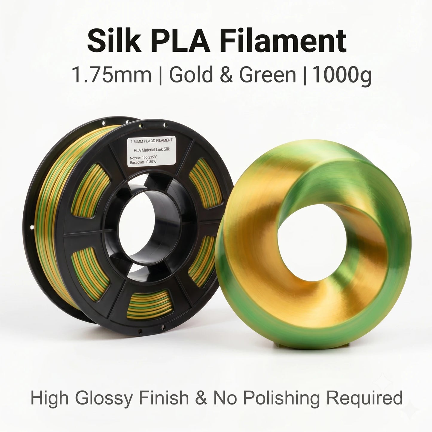 Silk PLA+ Dual Color 3D Filament 1.75mm | DINGSUN 3D Gradient