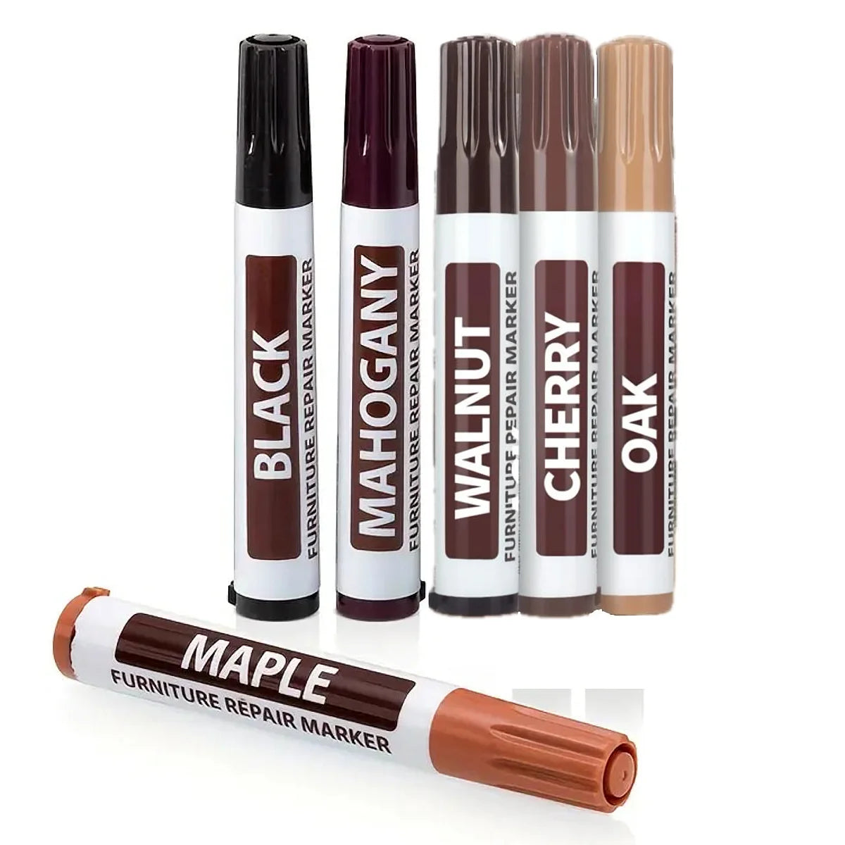 6-Piece Wood Furniture Repair Touch-Up Pens | Scratch Fix