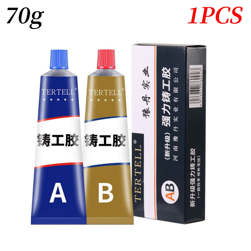 Cold Welding Glue Metal Repair Glue Heat-resistant AB Sealant High-strength Magic Plastic Repair Casting Adhesive Epoxy Resin Peaceful Pleasures Health and Wellness 70g 1PCS