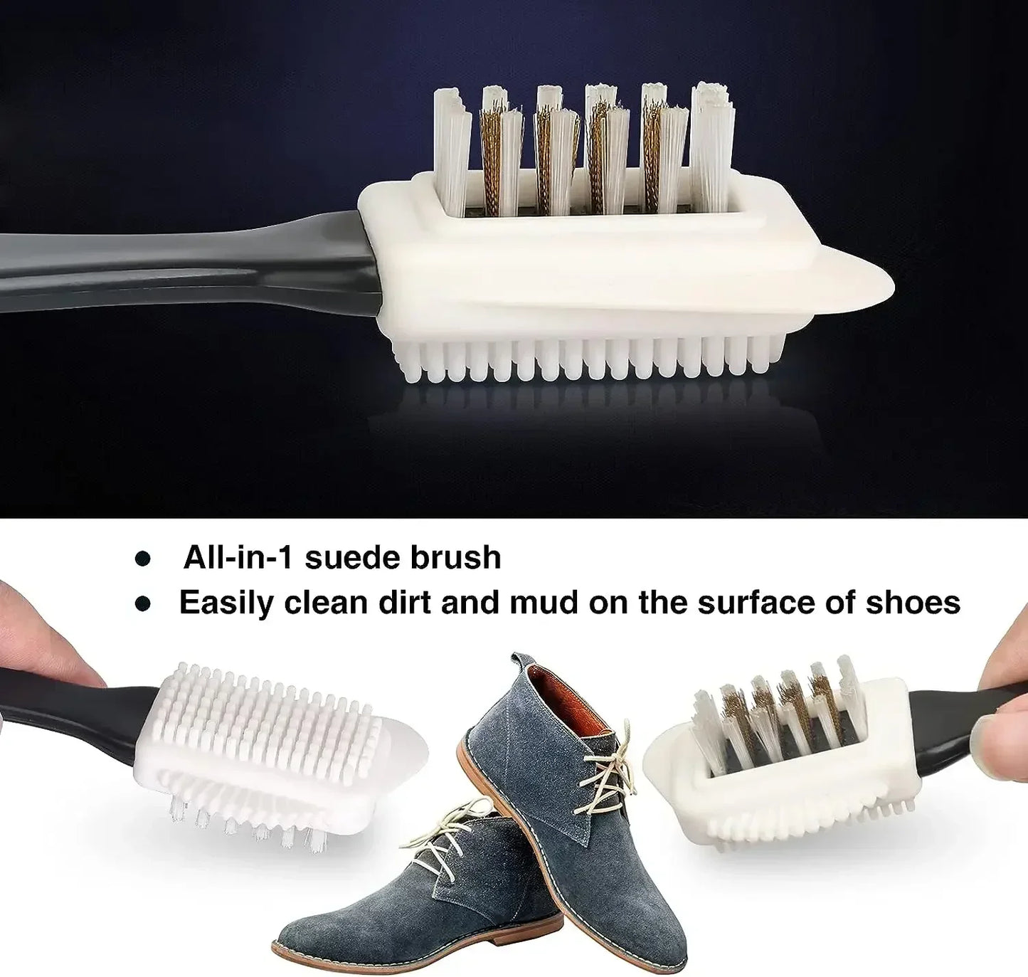 3-Sided Suede & Nubuck Shoe Brush | Boot Cleaner Tool