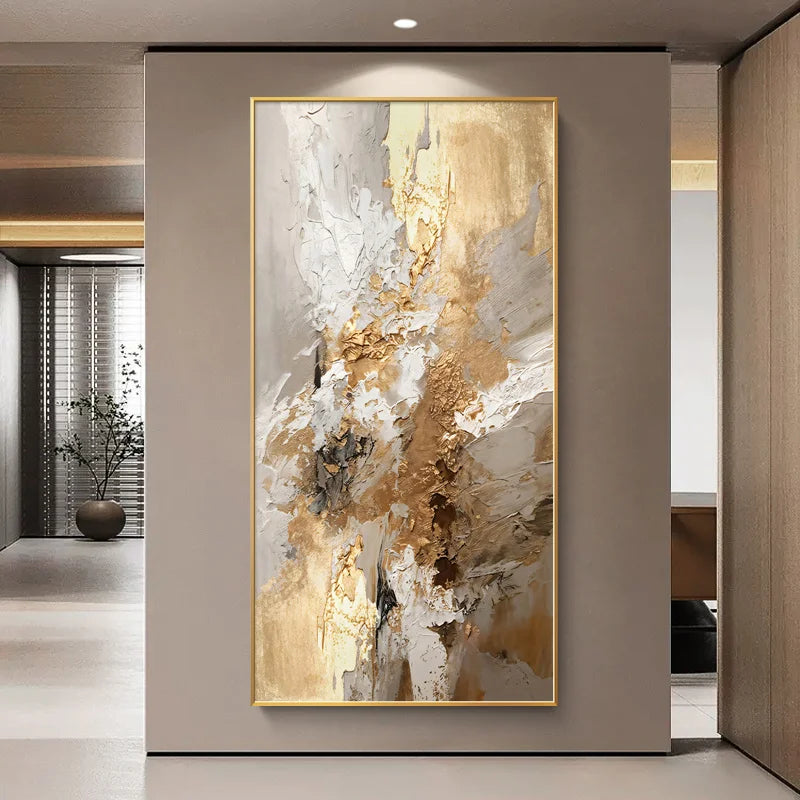 Luxury Abstract Canvas Wall Art Elegant Home Decor for Bedroom, Living Room, Dining Area, Frameless Vertical Hanging, Room Decor Peaceful Pleasures Health and Wellness