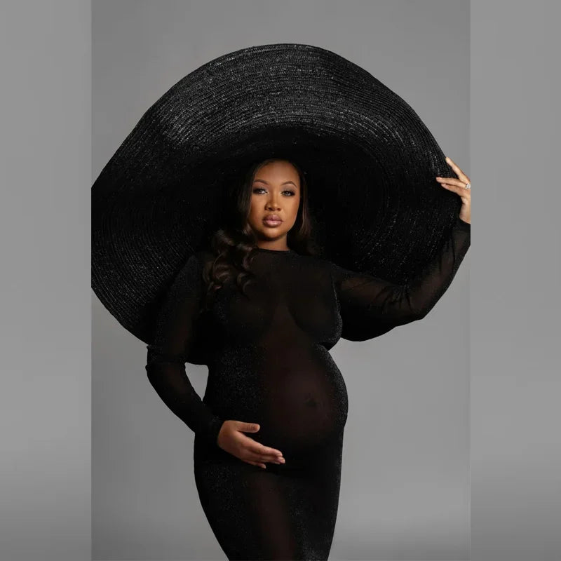 Oversized Floppy Straw Sun Hat, Giant Panama Straw Hat for Maternity Photoshoots, Oversized Wide Brim Straw Hat Peaceful Pleasures Health and Wellness black One size