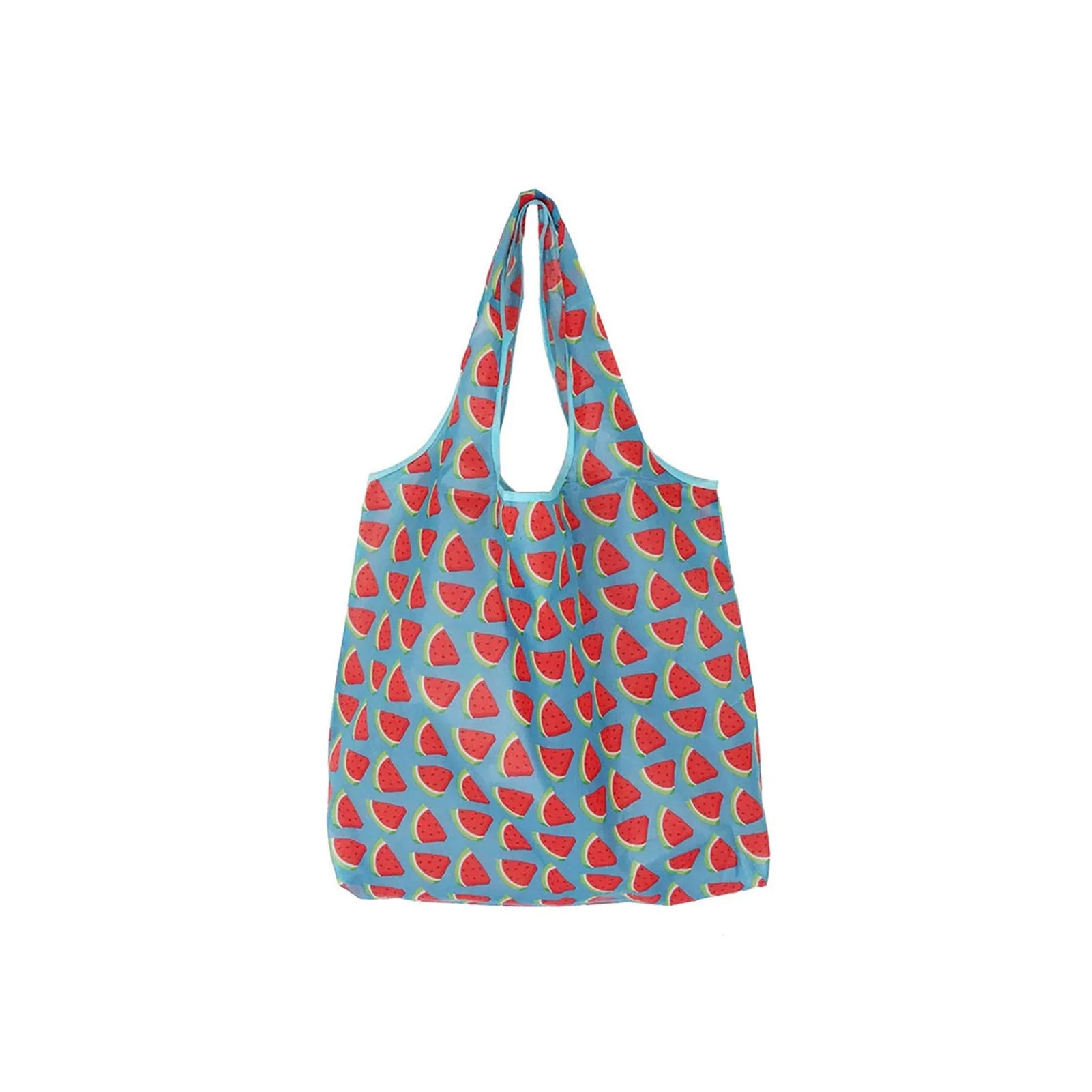 Foldable Reusable Shopping Bags Strong Load-bearing Capacity Eco-friendly Bags for Grocery Store Supermarket Peaceful Pleasures Health and Wellness Light blue watermelo