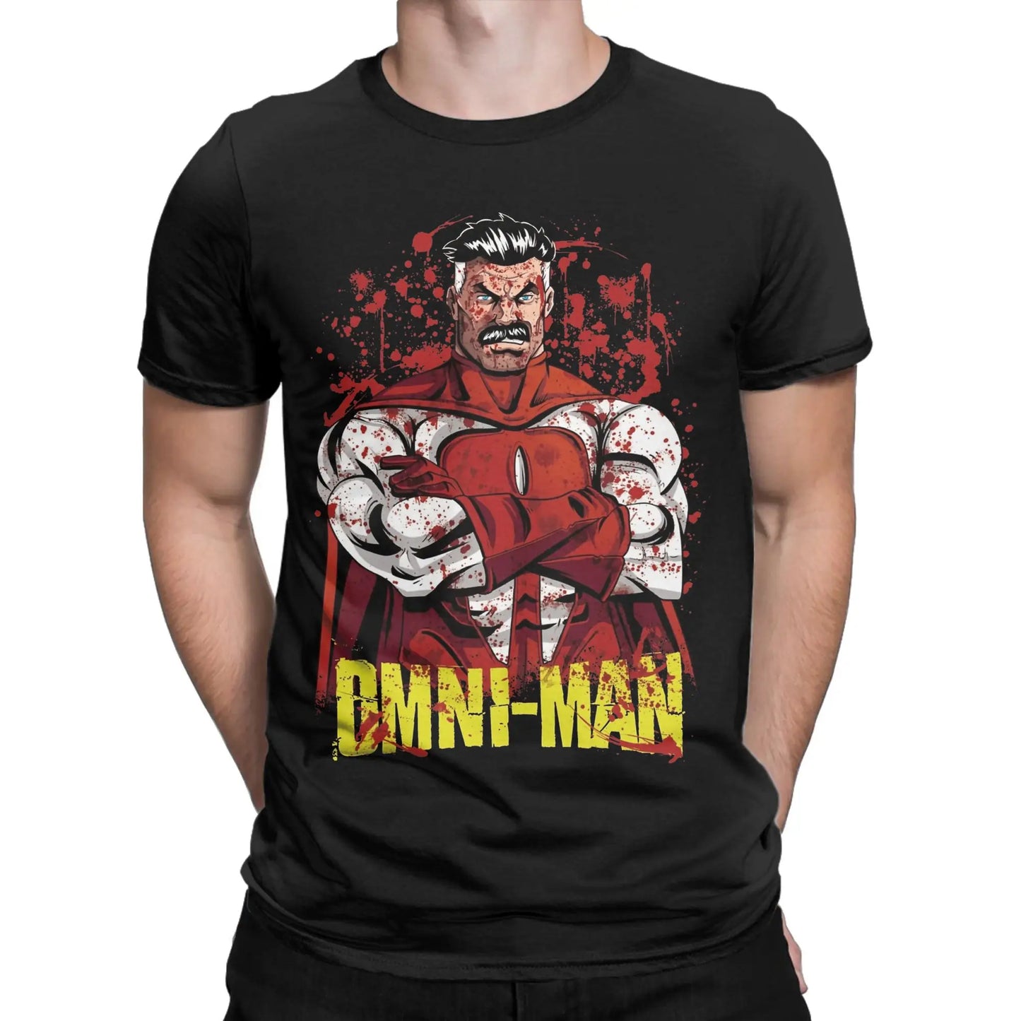 Oversized T-Shirt Summer Invincible Hip Hop T Shirts Omni Ma 100% Cotton Tshirt for Man Y2K Funny Design Short Sleeve Clothes Peaceful Pleasures Health and Wellness black L