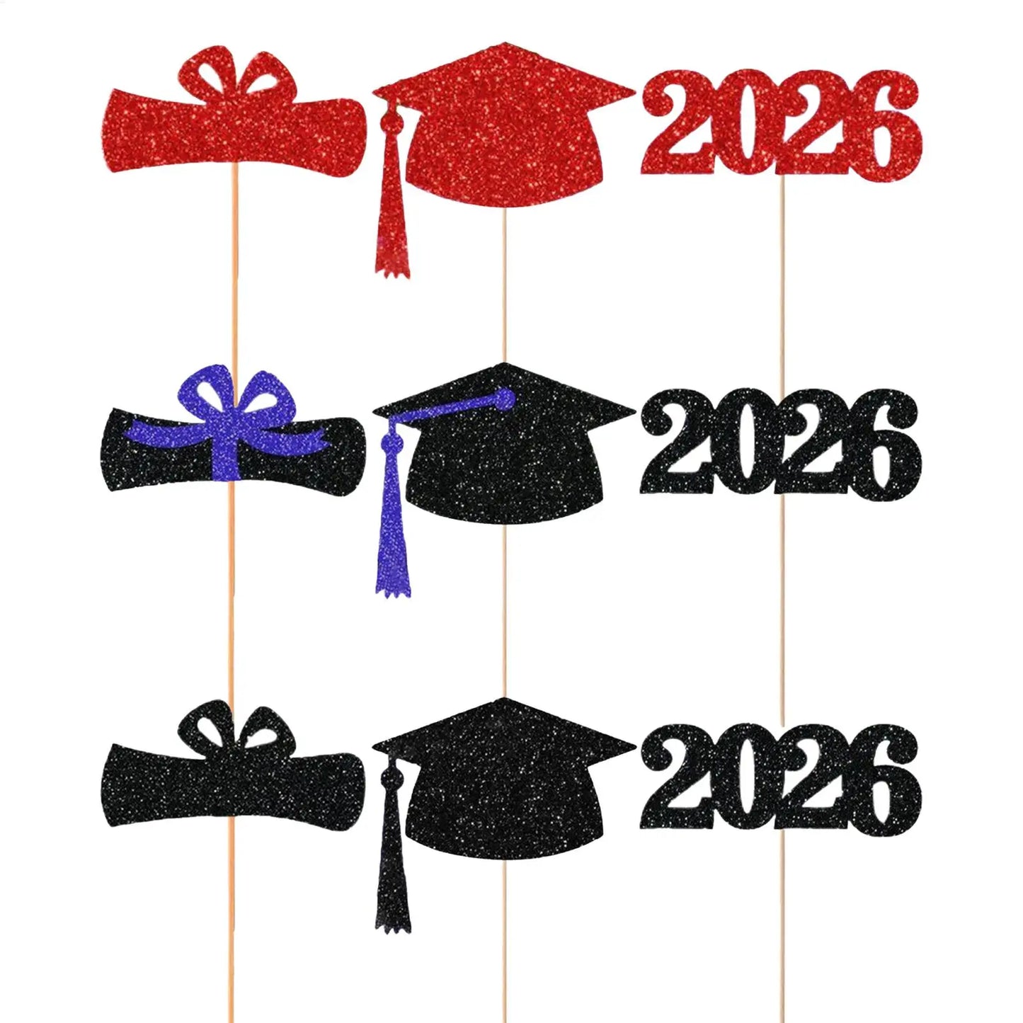 2026 Graduation Cake Topper Set – Party Dessert Decoration