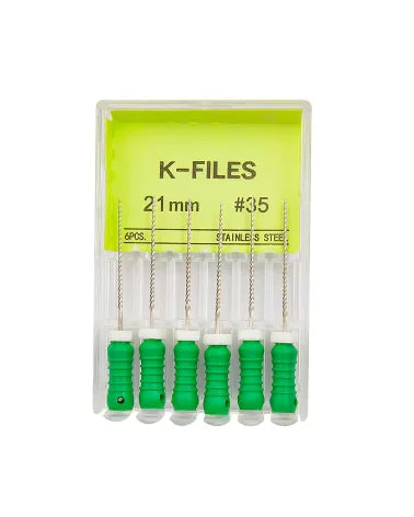 Dental K-Files 6pcs | Stainless Steel Root Canal Hand Files
