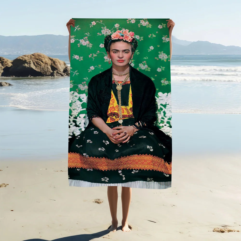 Frida Kahlo Quick-Dry Beach Towel | Gym Travel Camping Gift