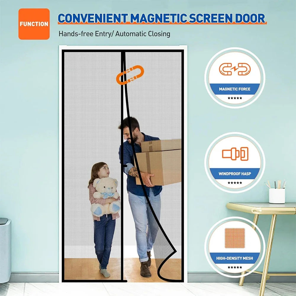 Magnetic Screen Door Curtain 100x210cm – Auto-Close Bug Net