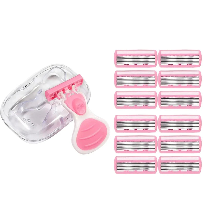 6-Blade Portable Women's Razor – Face, Leg & Bikini Shaver