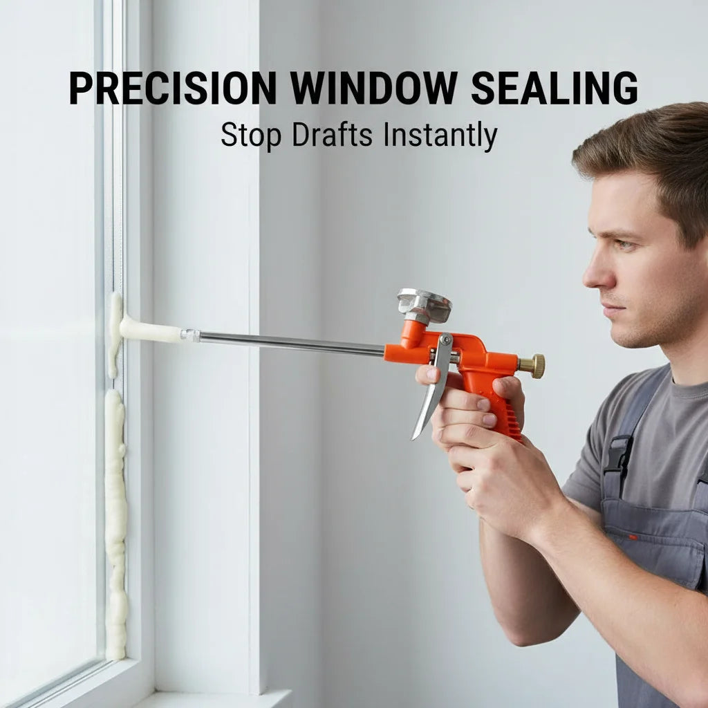 1pcs Foam Expanding Spray Gun Metal Foaming Jet Glue Gun Trigger Sprayer Pump Sealant Caulking Tool for House Renovation Peaceful Pleasures Health and Wellness