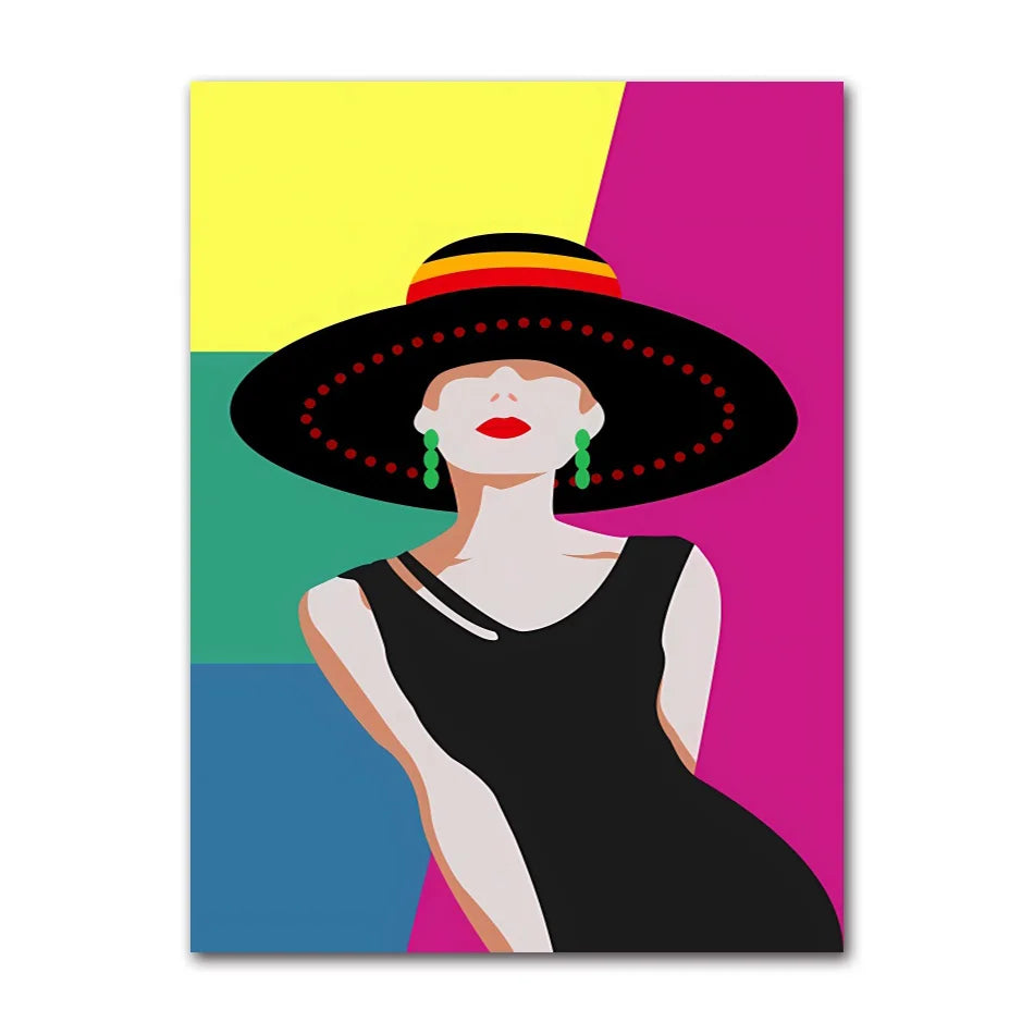 Modern Fashion Figure Canvas Wall Art | Makeup POP Poster
