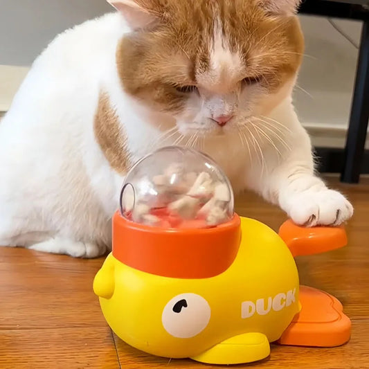 Dog Cat Pet Feeder Little Yellow Duck Interactive Puzzle Feeding Peaceful Pleasures Health and Wellness