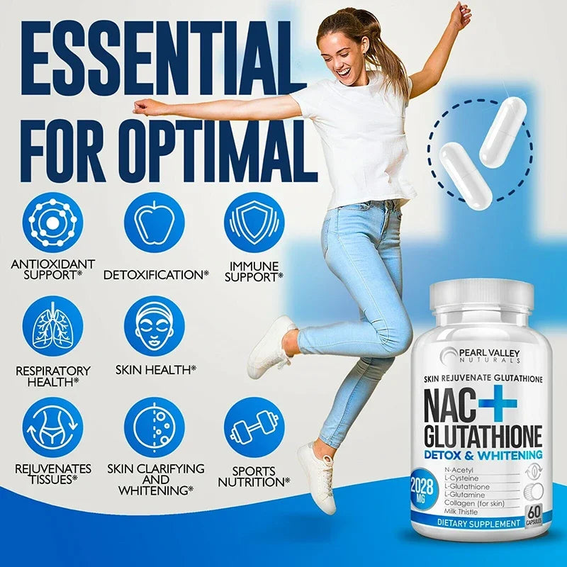 Glutathione Capsules - Joint and Hair, Nail Health, Skin Purification, Liver, Lungs, Skin and Brain Health Peaceful Pleasures Health and Wellness