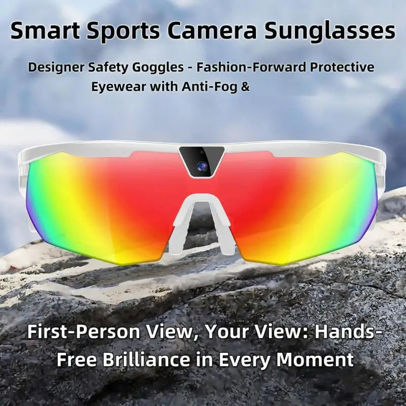 AI Smart Cycling Glasses – 8MP Camera, 1200P Video & BT